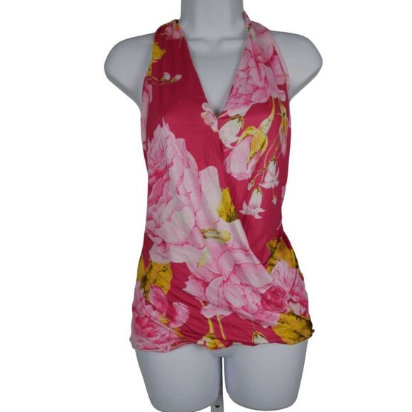 Women's Pink V-neck Sleeveless Blouse M - Picture 1 of 10